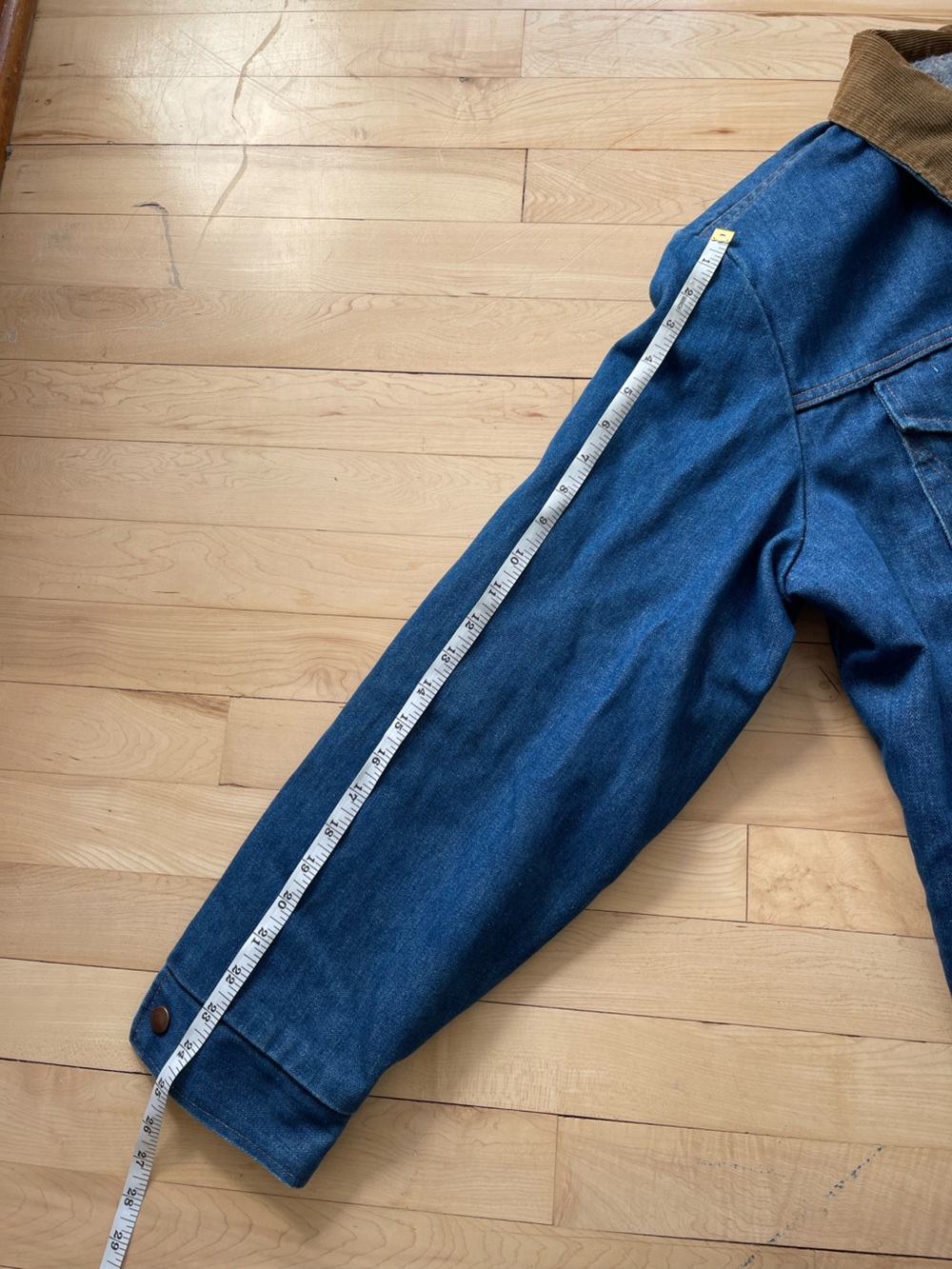 80s Vintage Wrangler No Fault Denim Jacket blanket lined corduroy collar - Picture 7 of 7